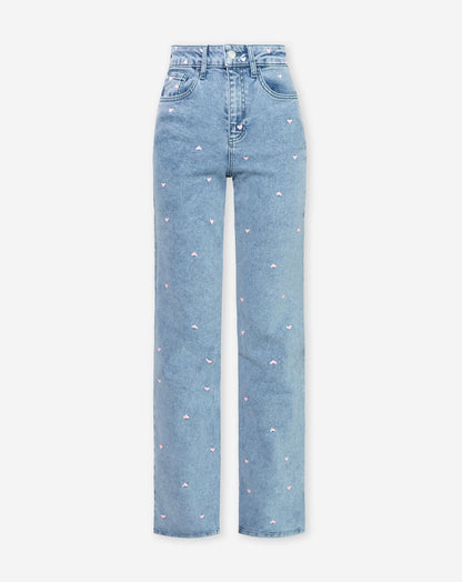 HEART BOOTCUT JEANS ROZE