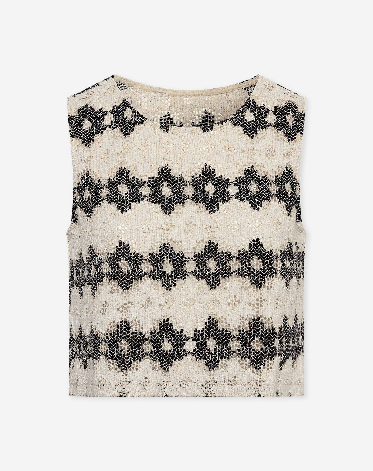 EMBER FLOWER CROCHET TOP BLACK