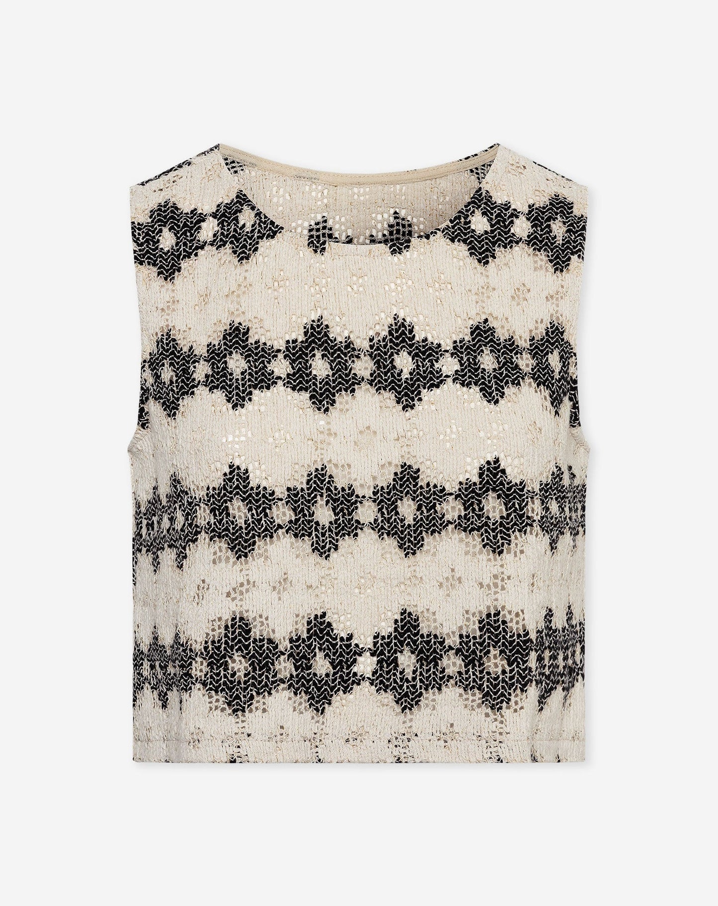 EMBER FLOWER CROCHET TOP BLACK