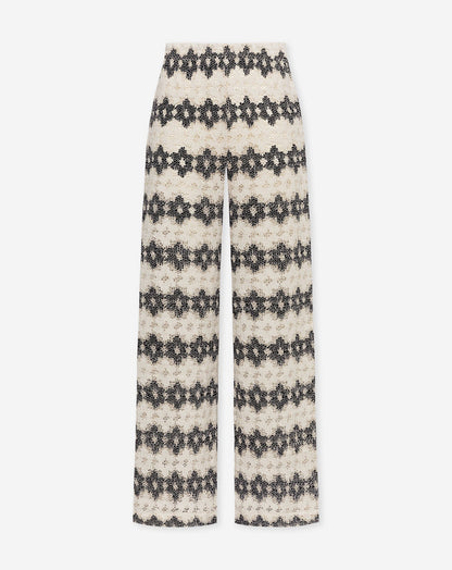 EMBER FLOWER CROCHET PANTS BLACK